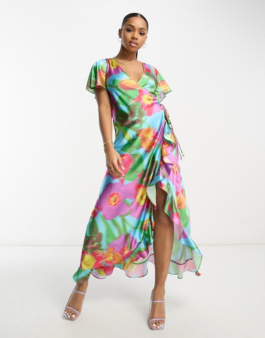 ASOS DESIGN frill detail wrap maxi dress Product Image