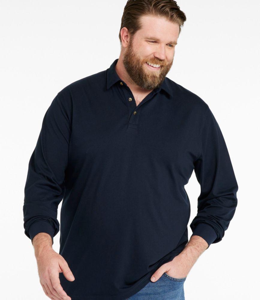 Men's Carefree Unshrinkable Polo, Long-Sleeve, Without Pocket Product Image