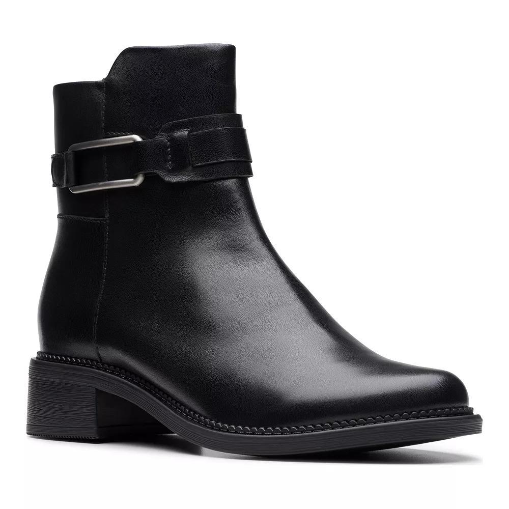 Clarks® Maye Bella Women's Leather Ankle Boots, Size: 7, Black Product Image