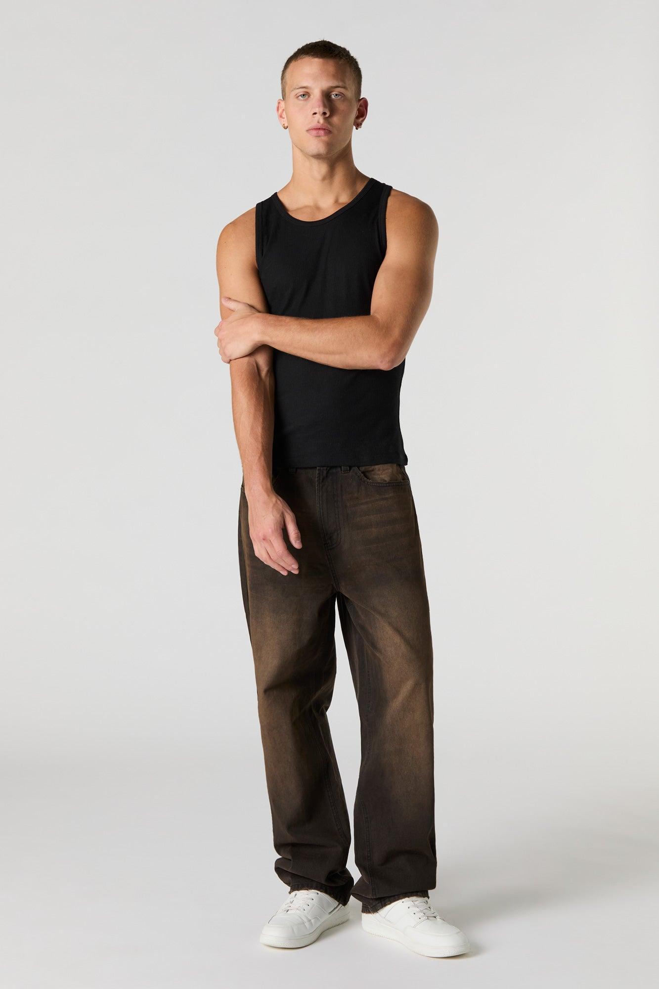 Solid Ribbed Tank Male Product Image