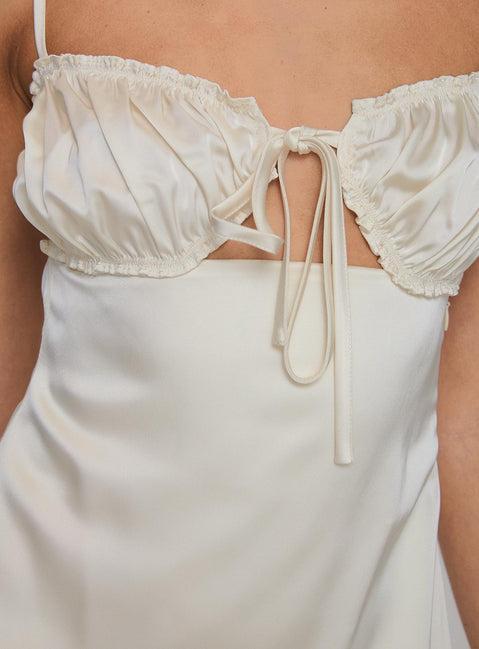 Decipher Satin Mini Dress Ivory Product Image