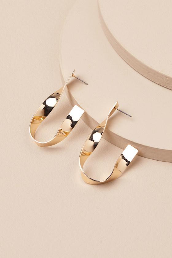 Tava Gold Twisted Hoop Earrings Product Image