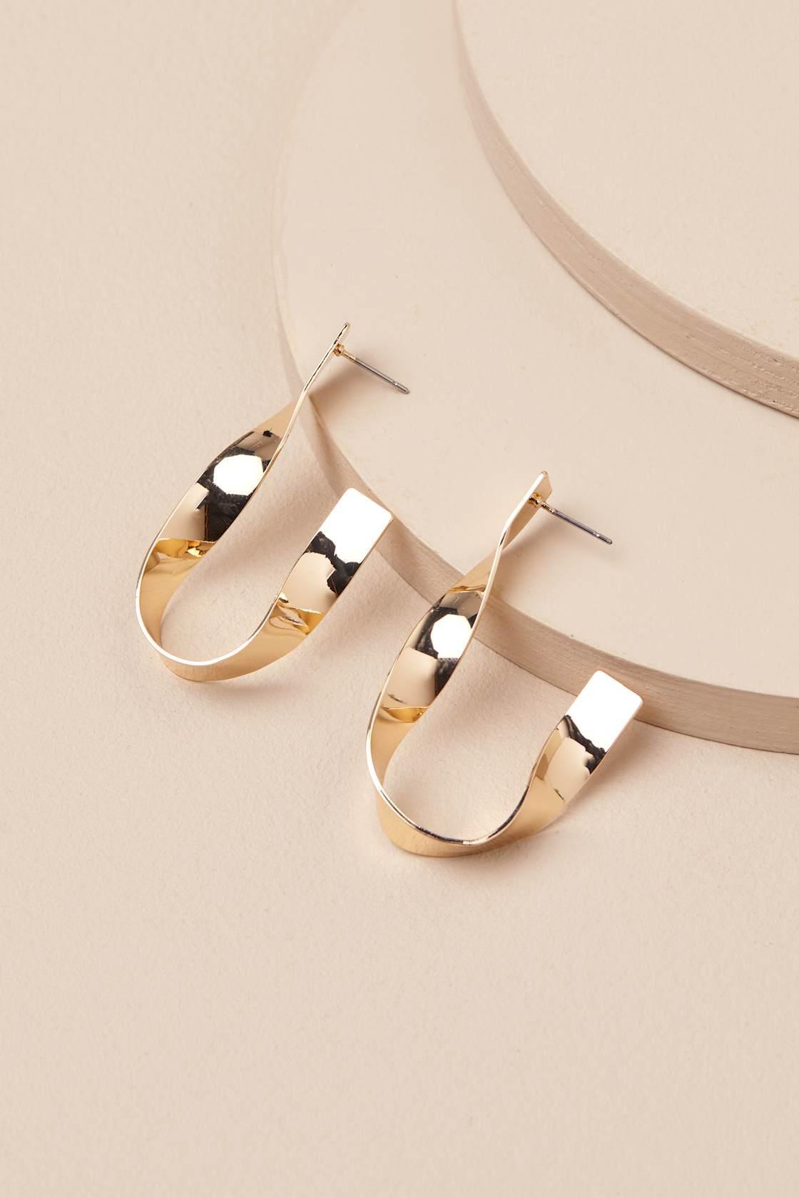 Tava Gold Twisted Hoop Earrings Product Image