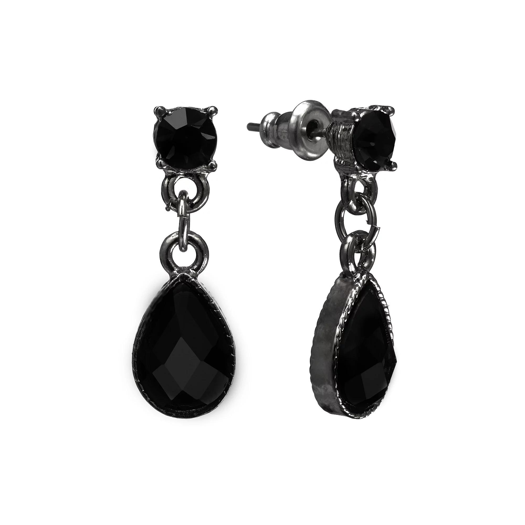 1928 Drop Earrings, Womens, Tone Black Product Image