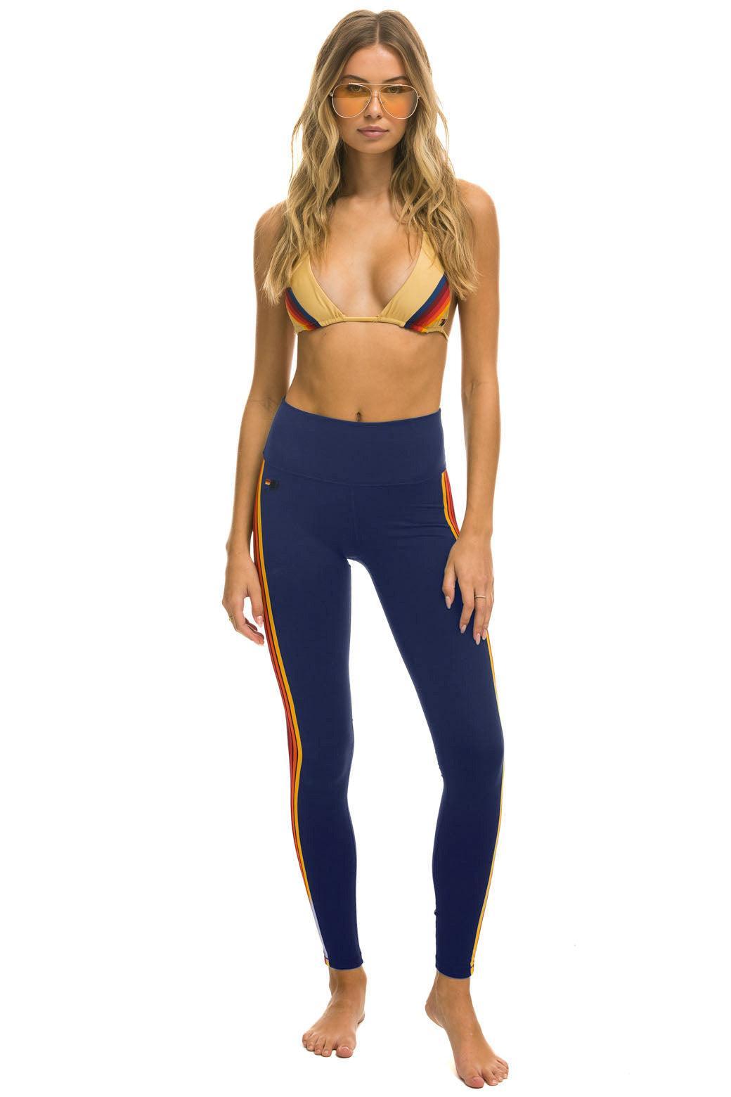 FULL LENGTH HI-RISE 5 STRIPE LEGGINGS - NAVY Female Product Image
