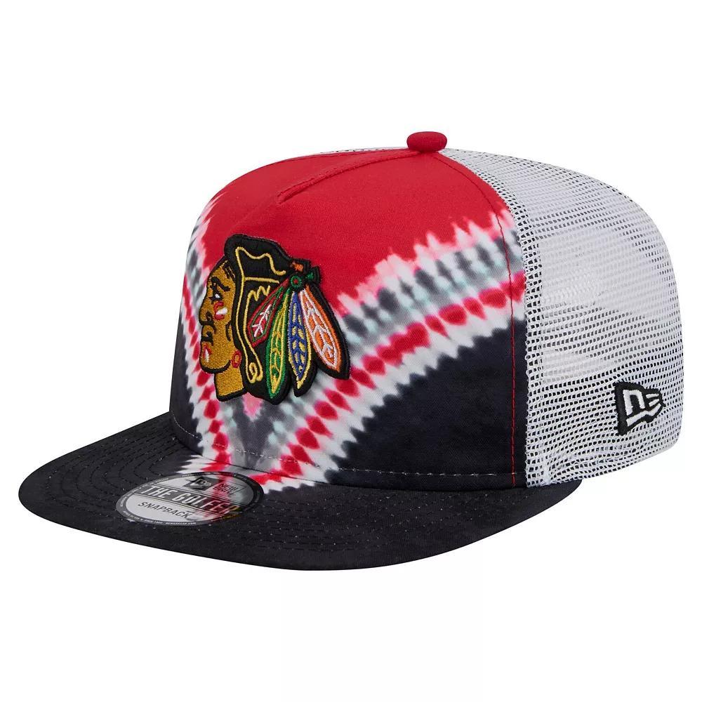 Men's New Era  Black/Red Chicago Blackhawks Throwback V-Dye Adjustable Golfer Hat Product Image