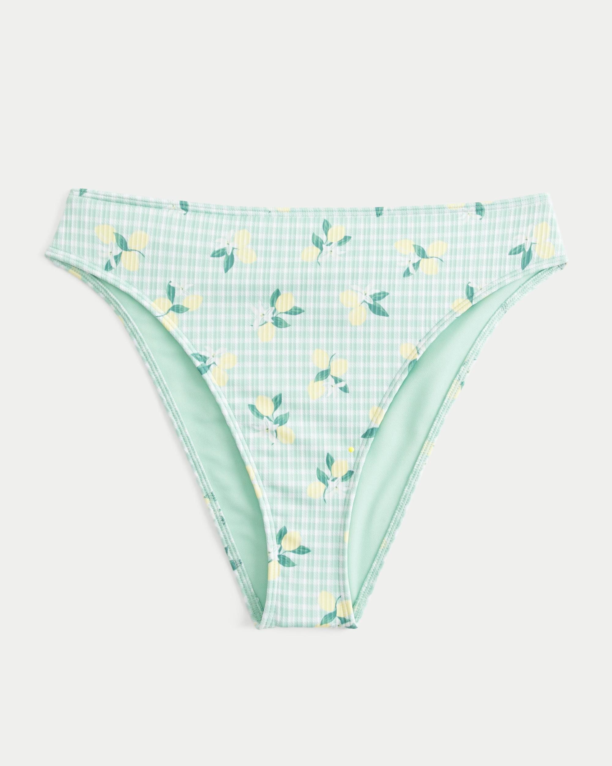 Curvy High-Leg High-Waist Ribbed Cheeky Bikini Bottom Product Image