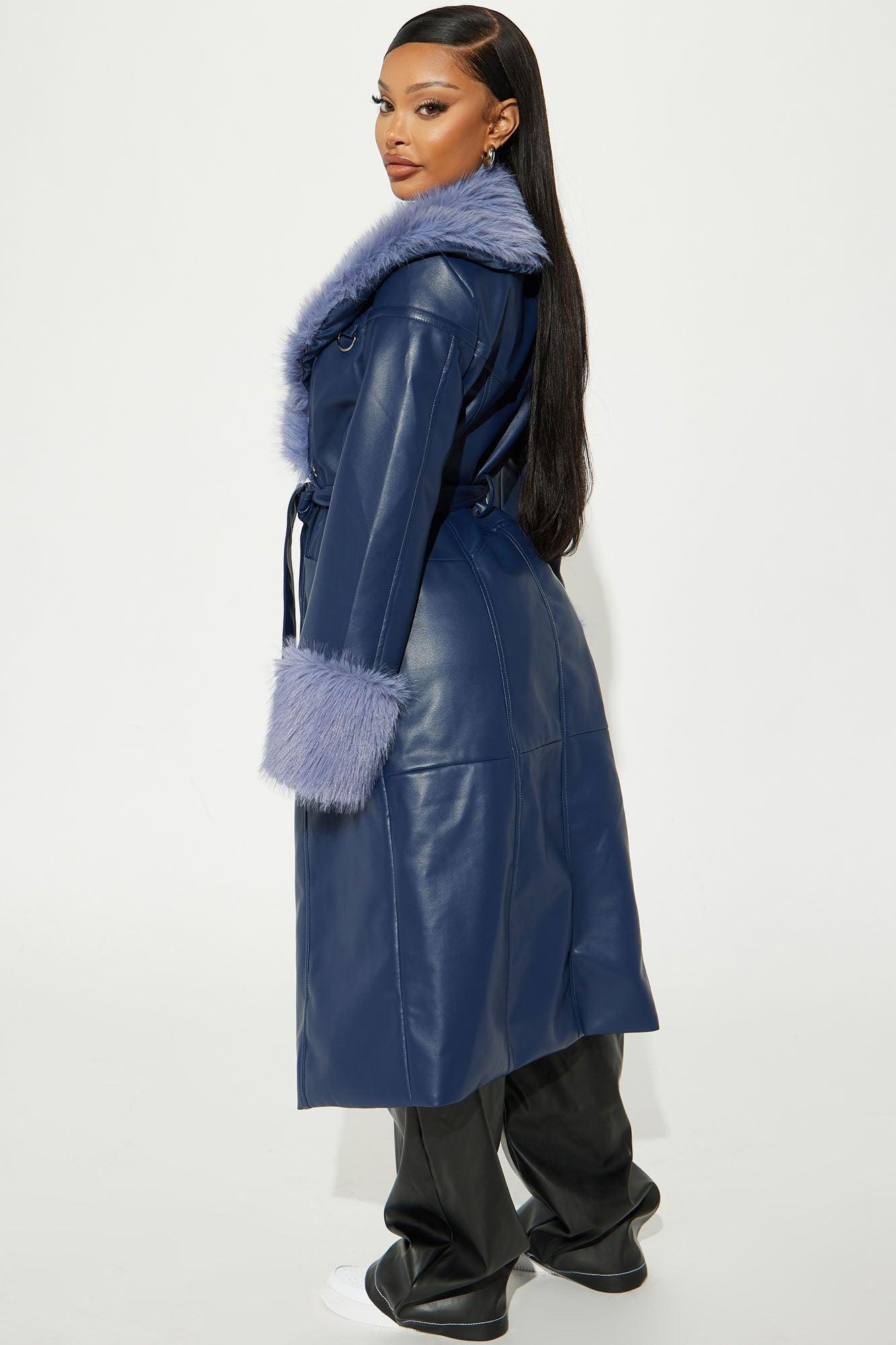 On A Pedestal Trench Coat - Navy Product Image