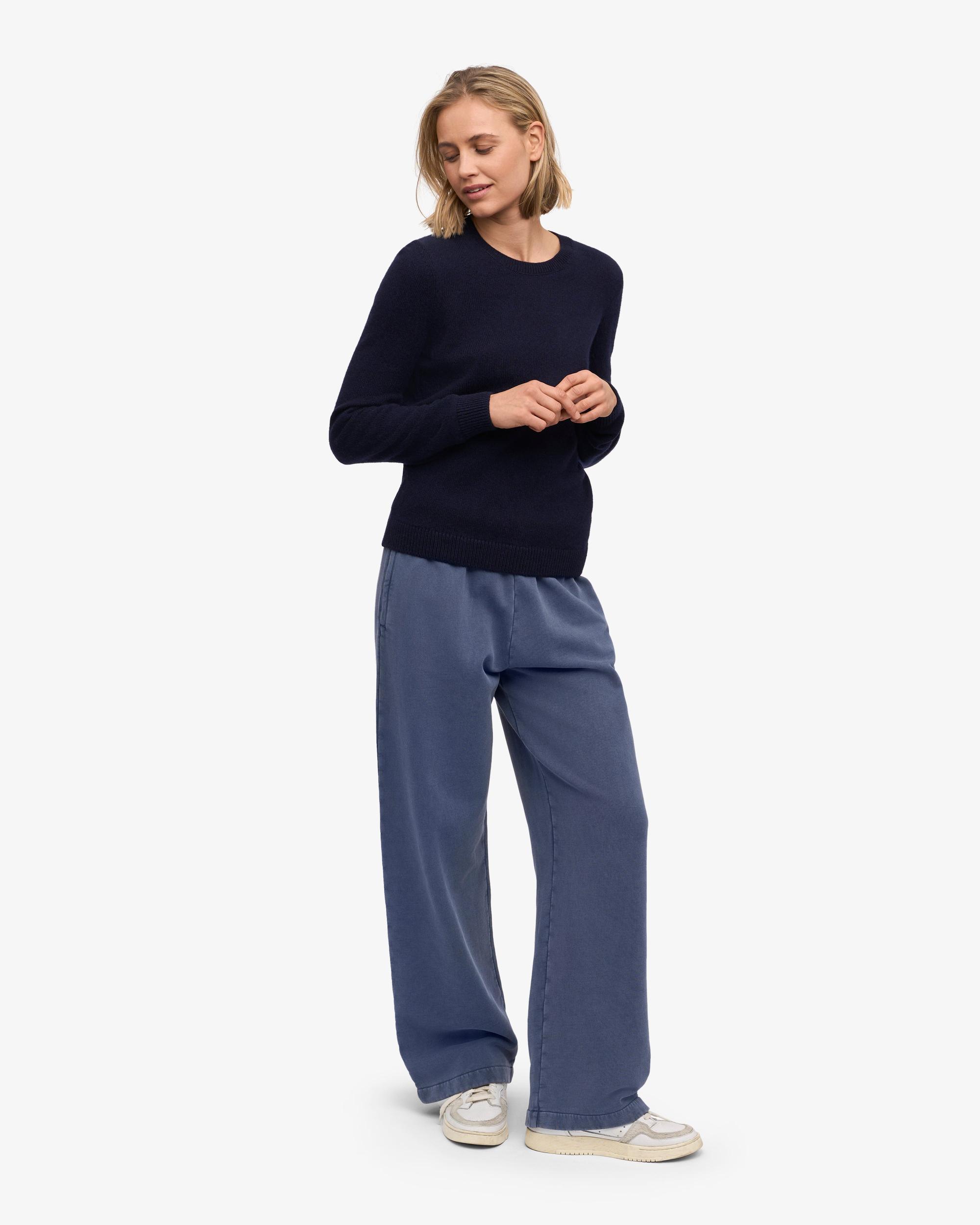 Women Classic Merino Wool Crew - Navy Blue Product Image