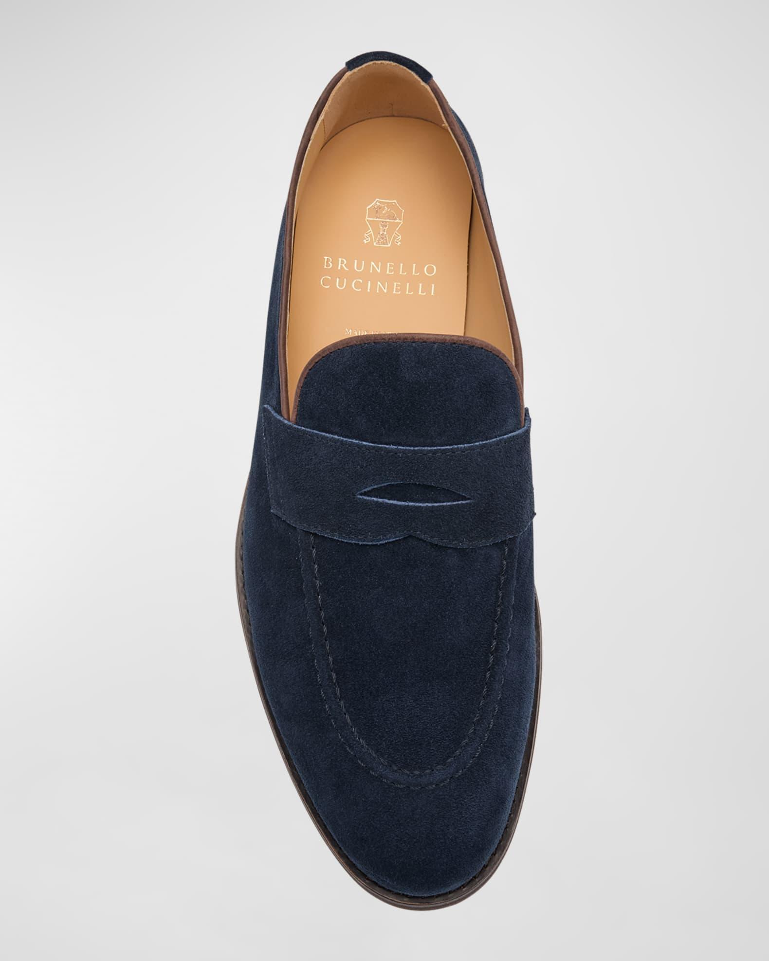 Men's Suede Penny Loafers Product Image