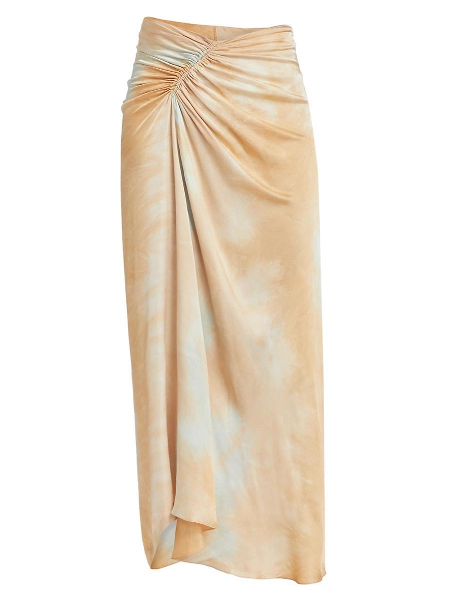 Womens Grace Dyed Ruched Midi-Skirt Product Image