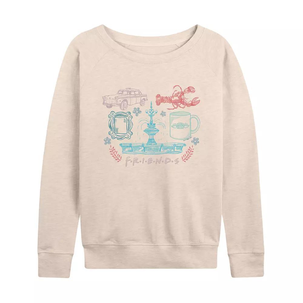 Womens Friends Icon Grid French Terry Long Sleeve Tee Product Image