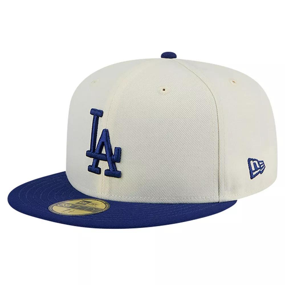 Men's New Era Cream Los Angeles Dodgers Evergreen Chrome 59FIFTY Fitted Hat, Size: 7 5/8, Beige Product Image