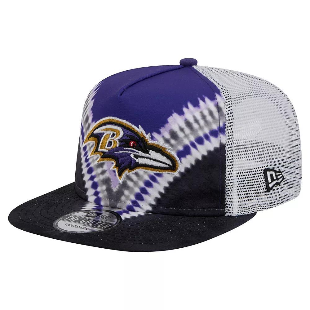 Men's New Era Purple/Black Baltimore Ravens Throwback Dye Golfer Snapback Hat Product Image