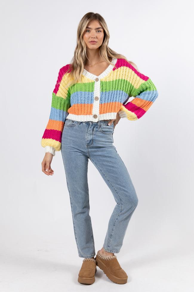 Little Bit More Multi Stripe Cardigan  SALE Product Image