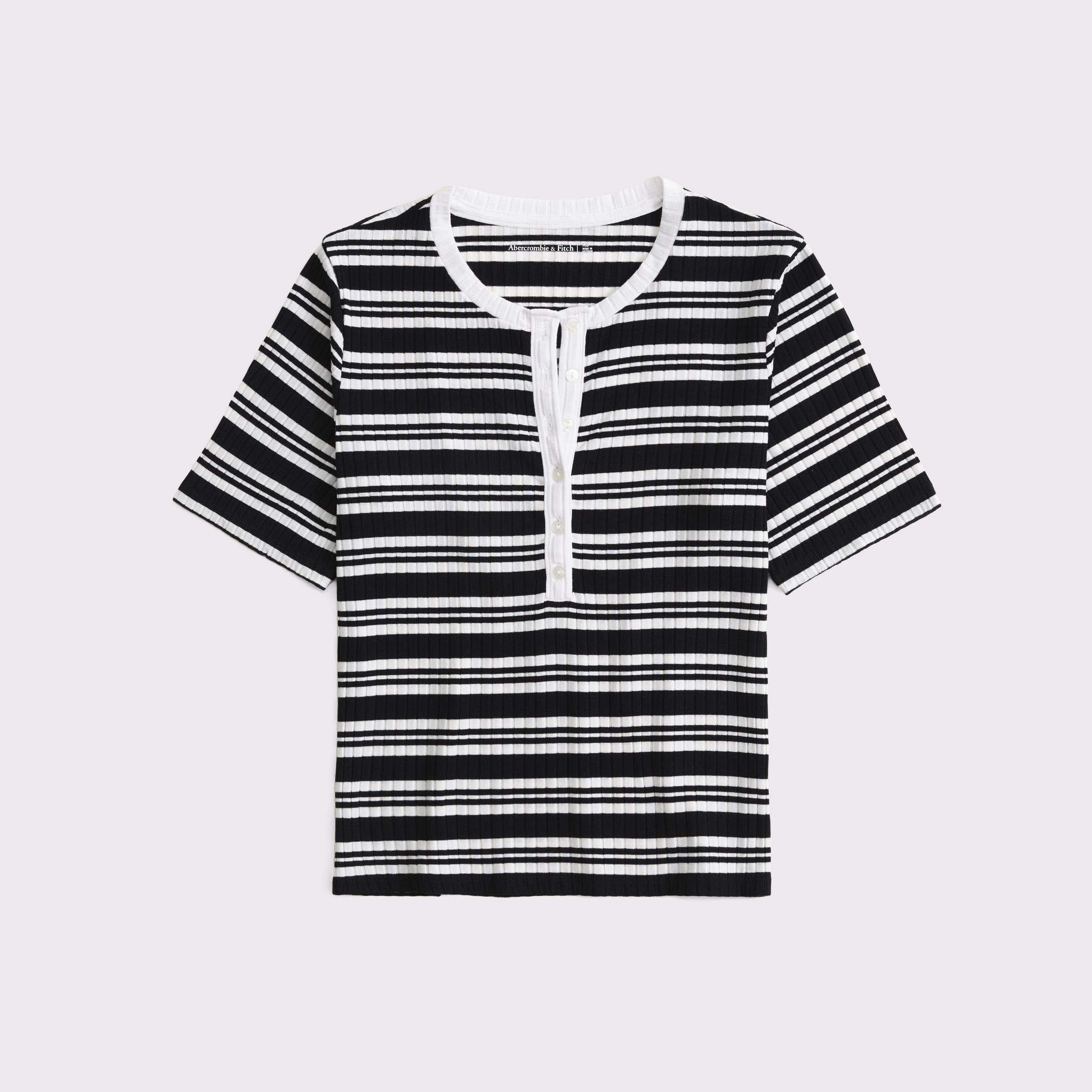 Half-Sleeve Henley Top Product Image