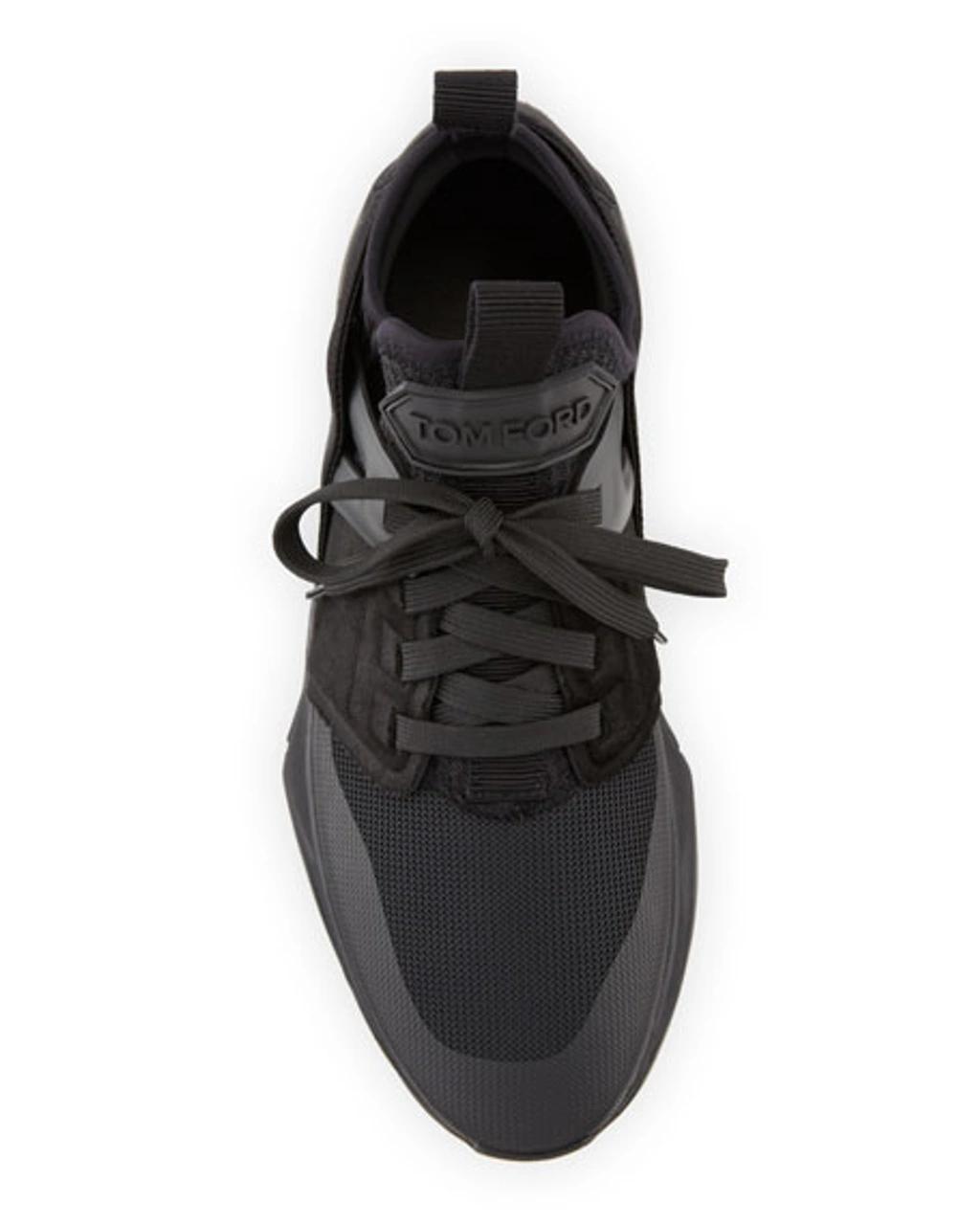 TOM FORD Men's Tonal Knit Trainer Sneakers In Black Product Image