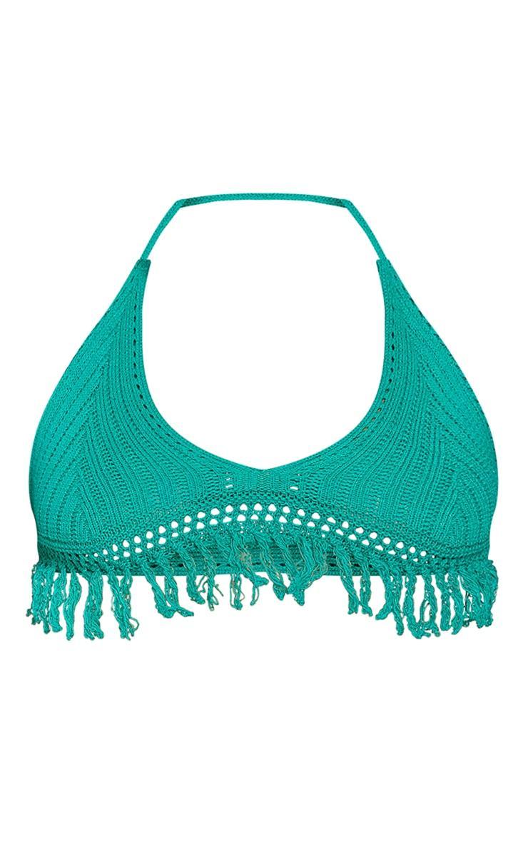 Green Frill Edge Detail Crochet Mini Skirt Product Image