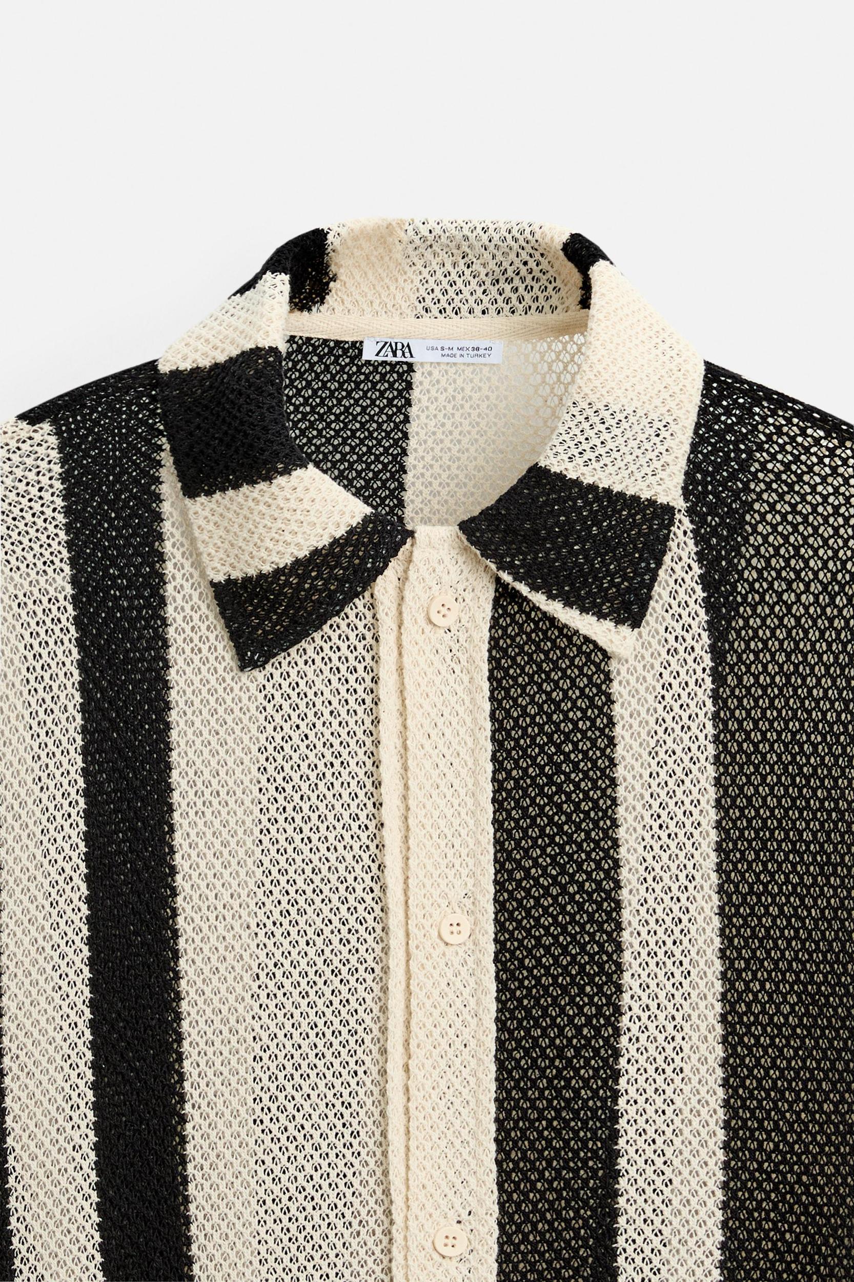 TEXTURED STRIPED MESH POLO Product Image