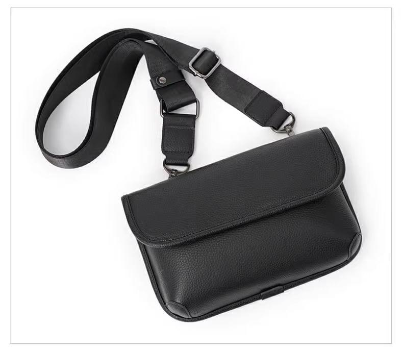 Faux Leather Flap Crossbody Bag Product Image