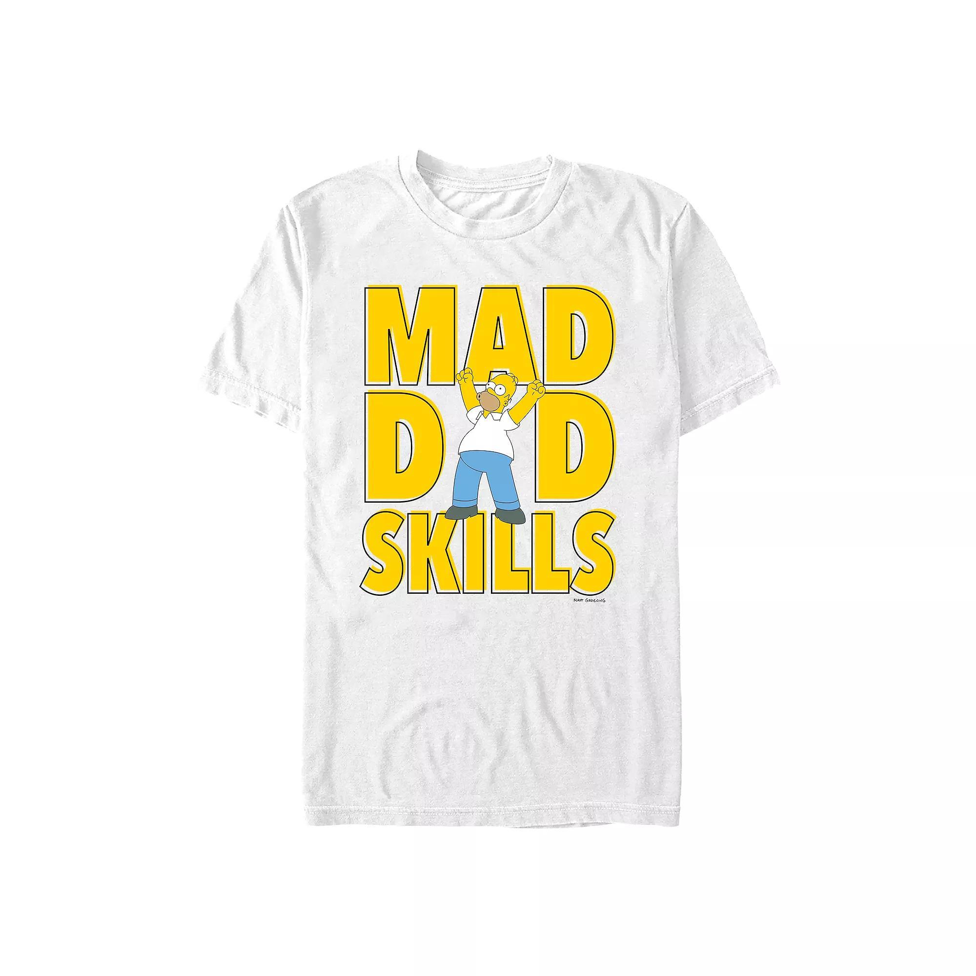 Men's The Simpons Homer Mad Dad Skills Graphic Tee, Size: Small, White Product Image