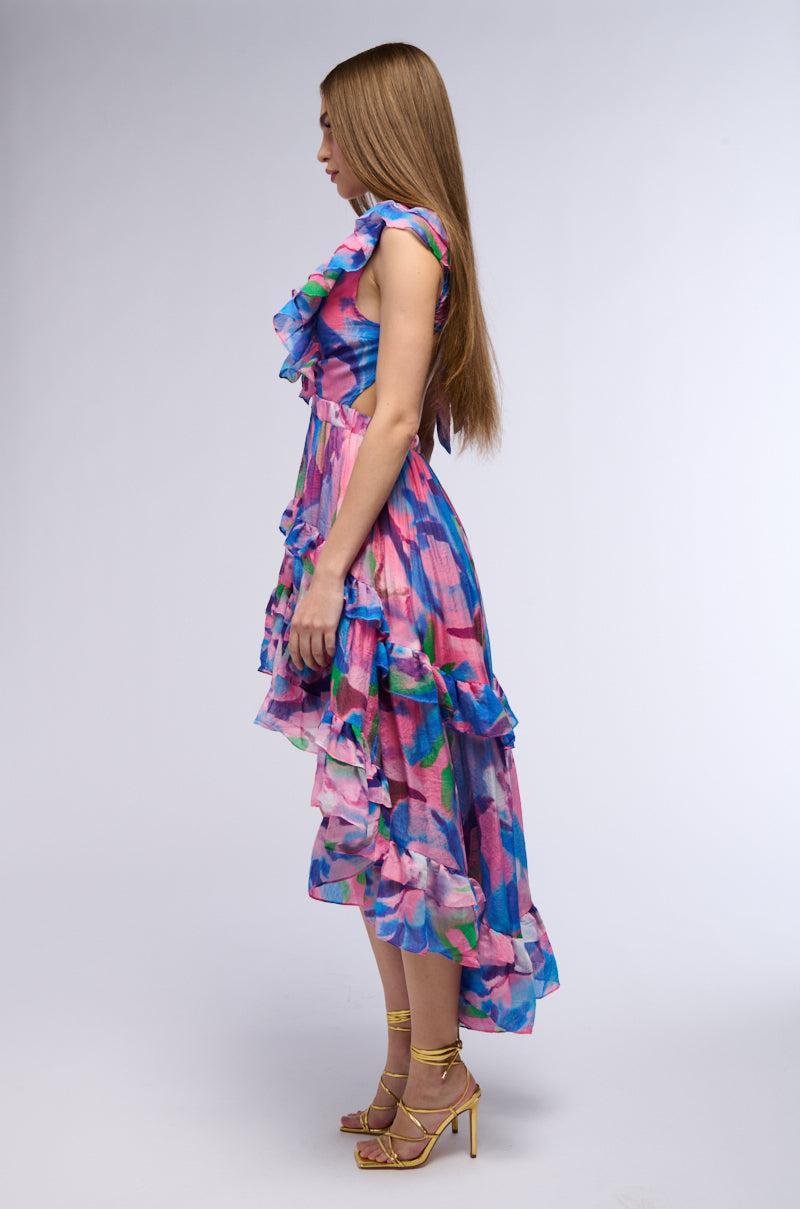 BAHAMA MAMA PRINTED HIGH LOW MINI DRESS Product Image