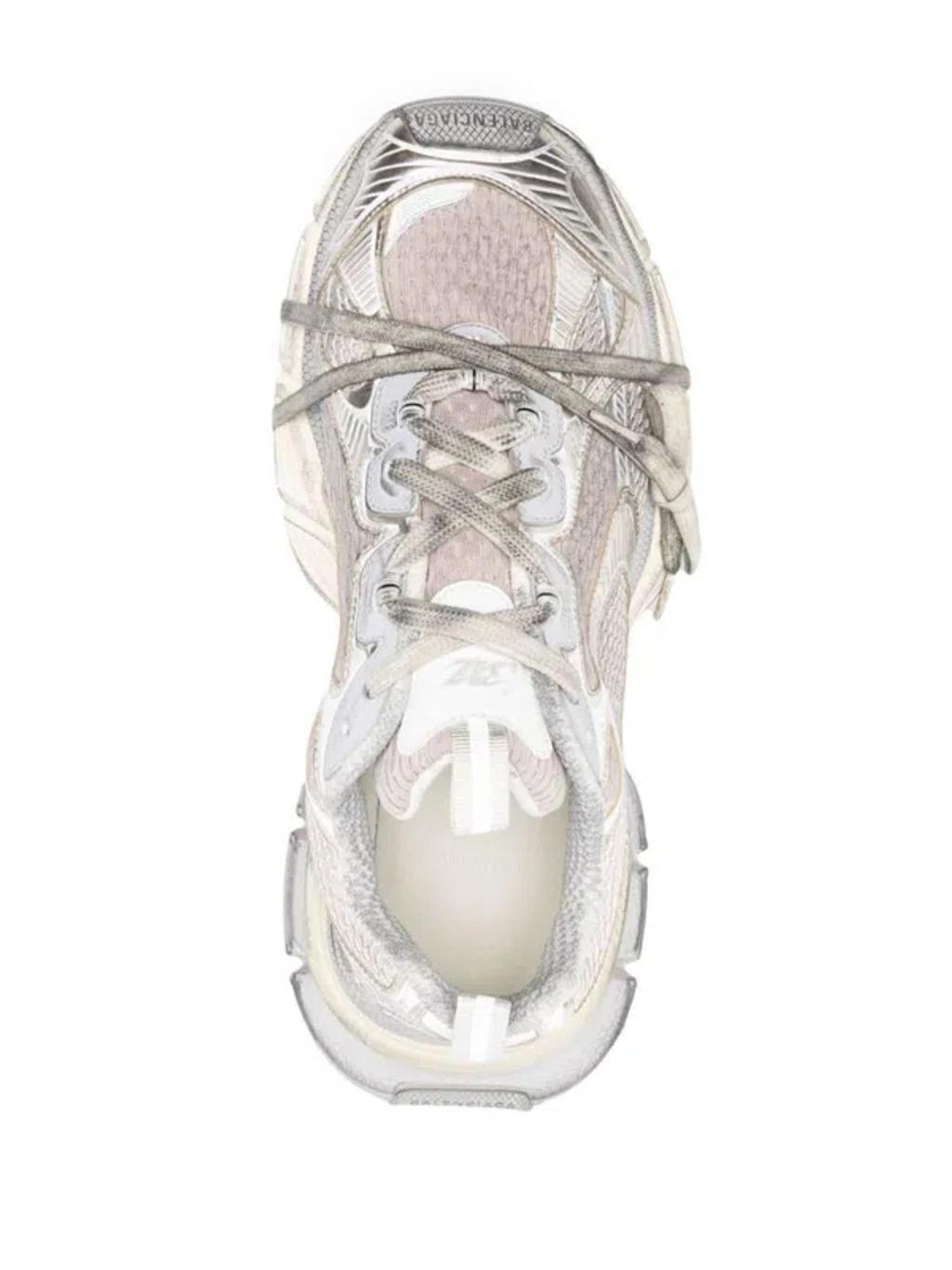 BALENCIAGA Mens Cream Comb 3xl Logo-embossed Mesh Low-top Trainers Product Image