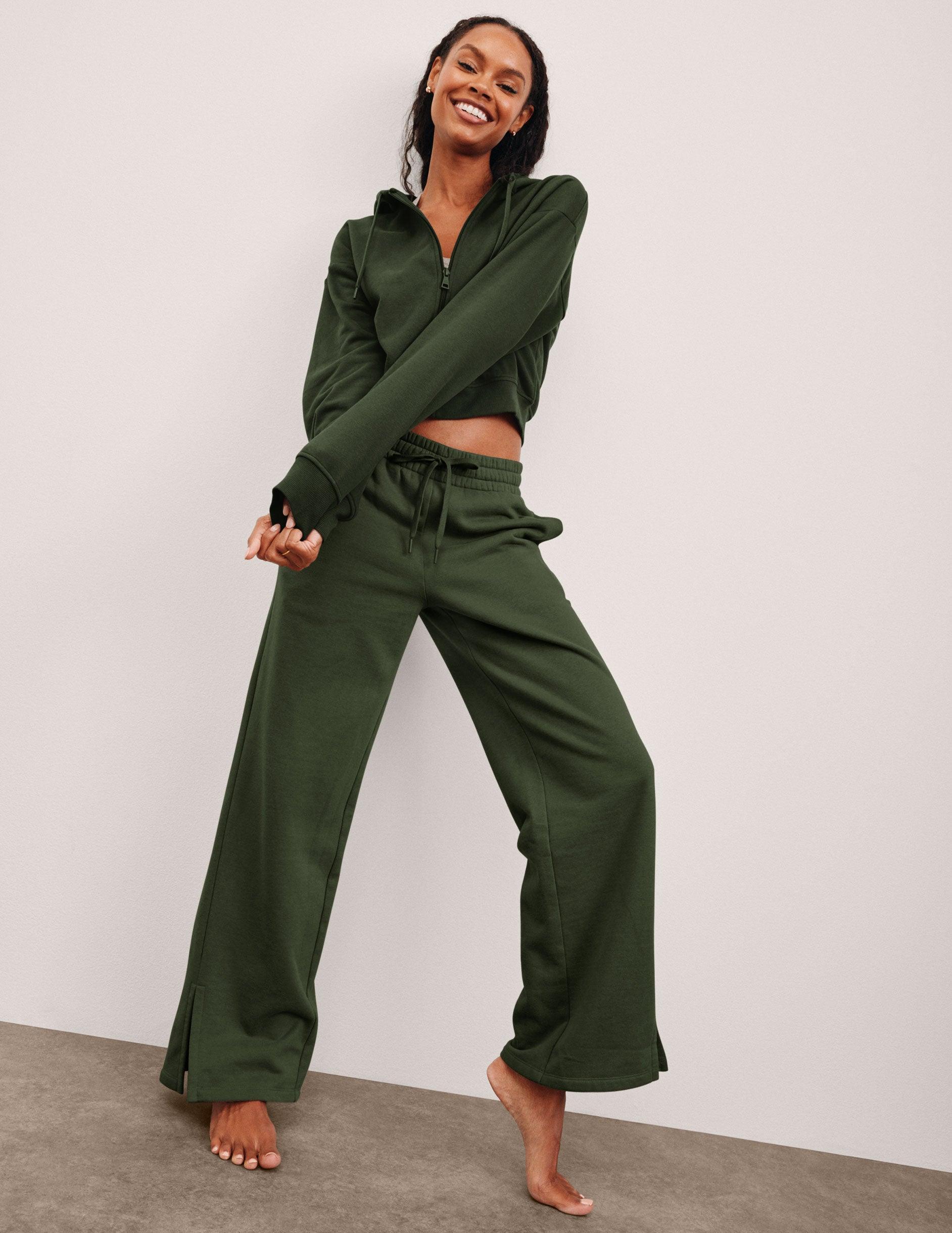 LuxeFleece Side Slit Wide Leg Pant Product Image