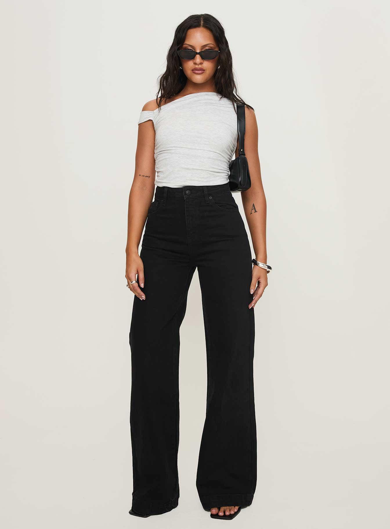 Goldie High Wide Jean True Black Product Image
