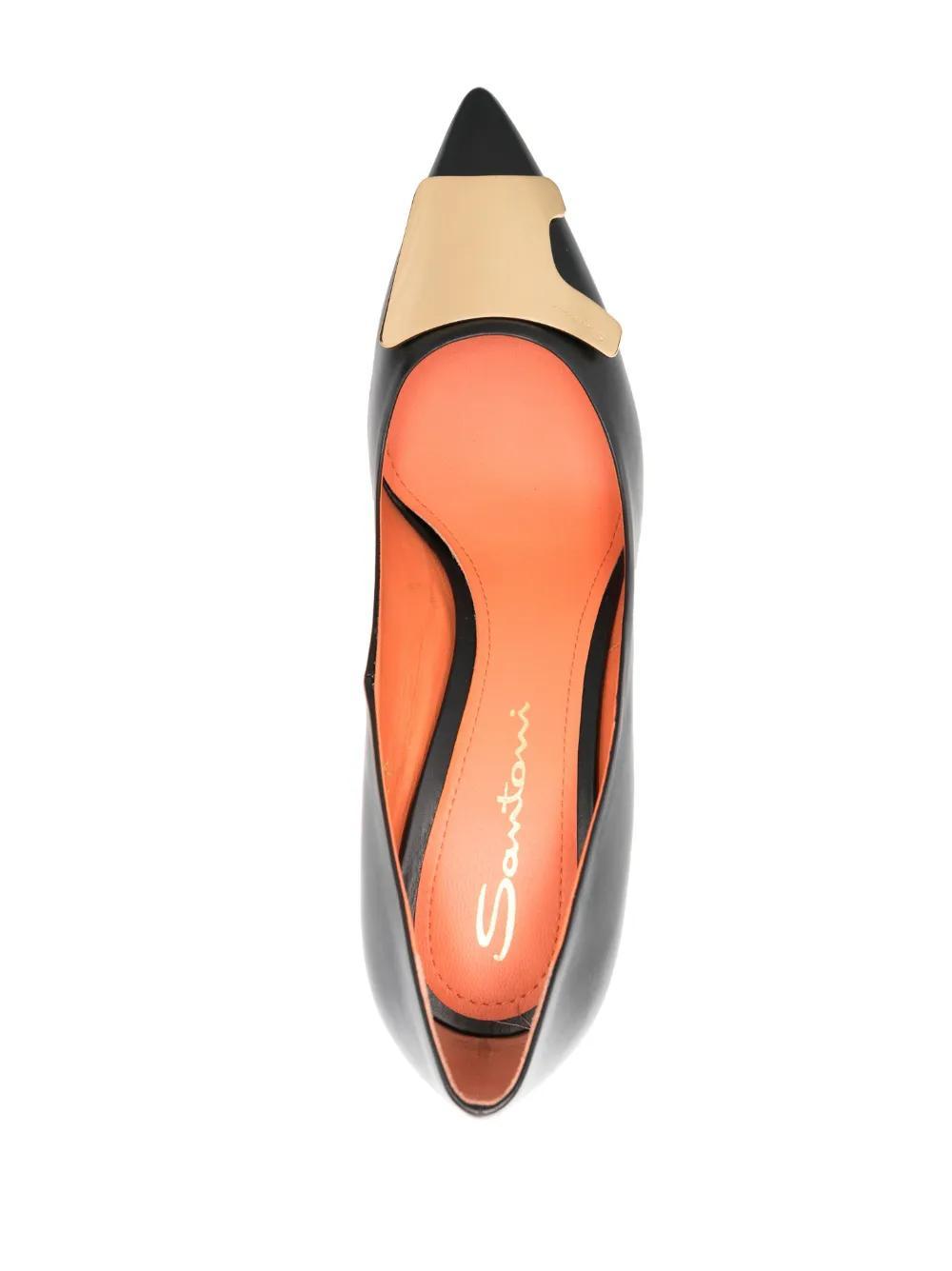 logo-detail 100mm leather pumps Product Image