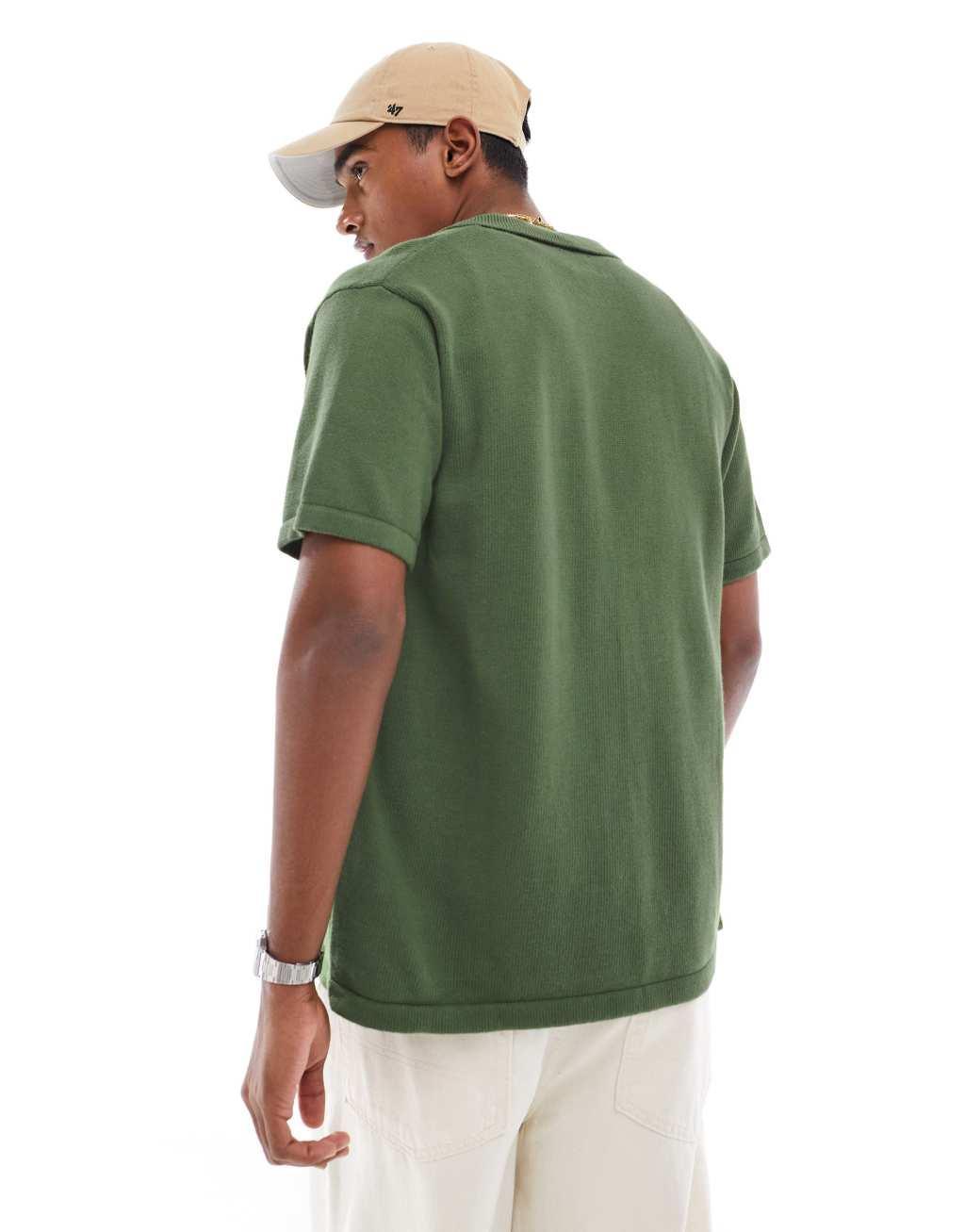 ASOS DESIGN midweight knit cotton button up polo Product Image