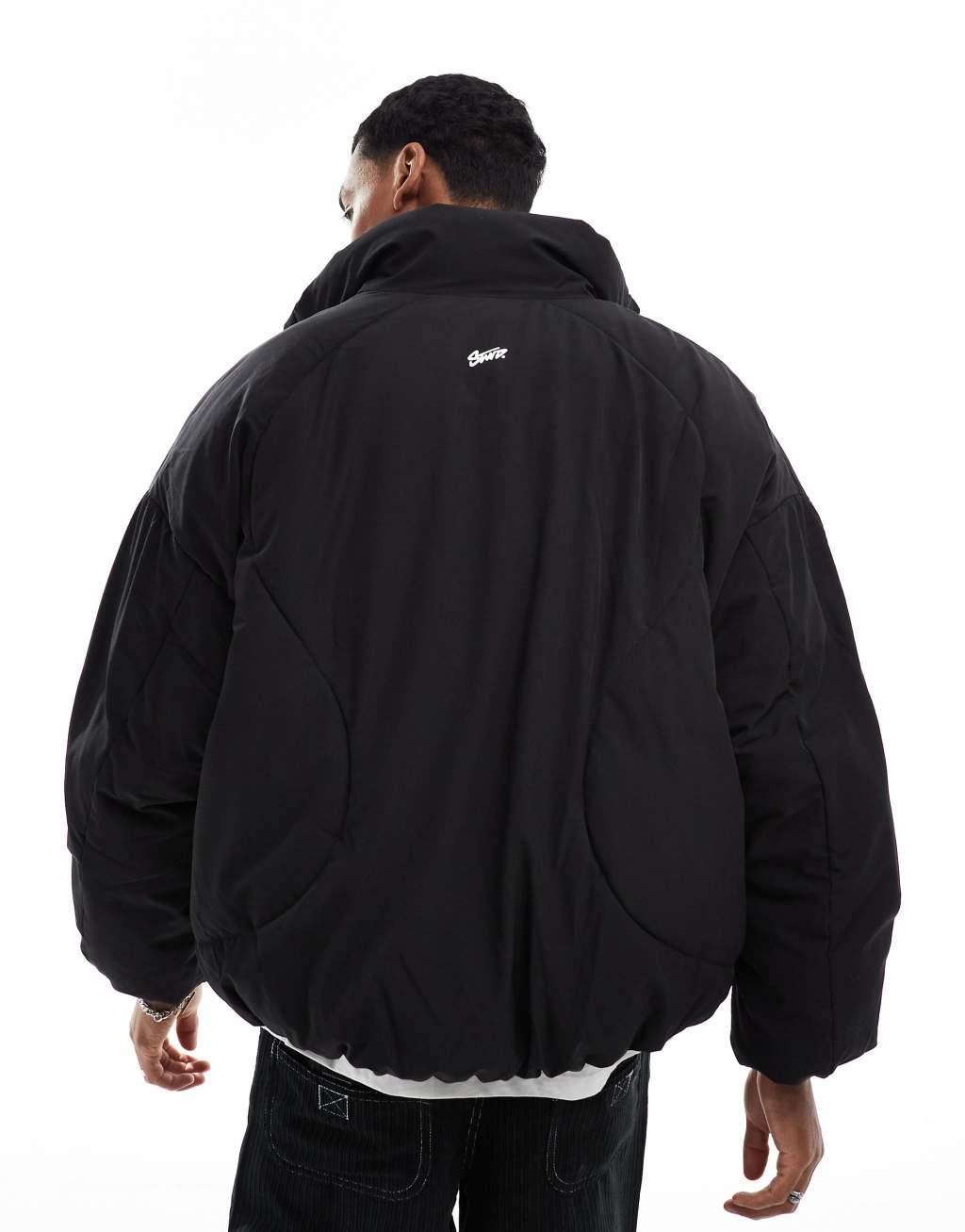 Pull&Bear padded puffer jacket in black  Product Image