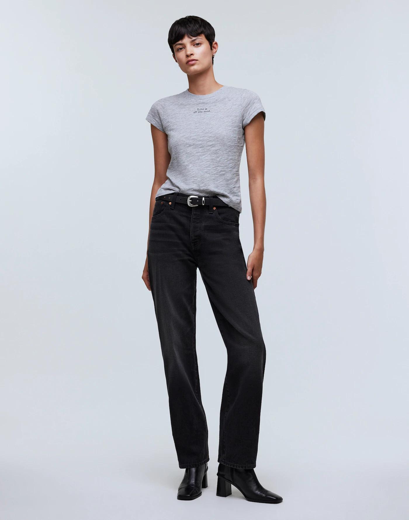 Heathered Graphic Shrunken Tee Product Image