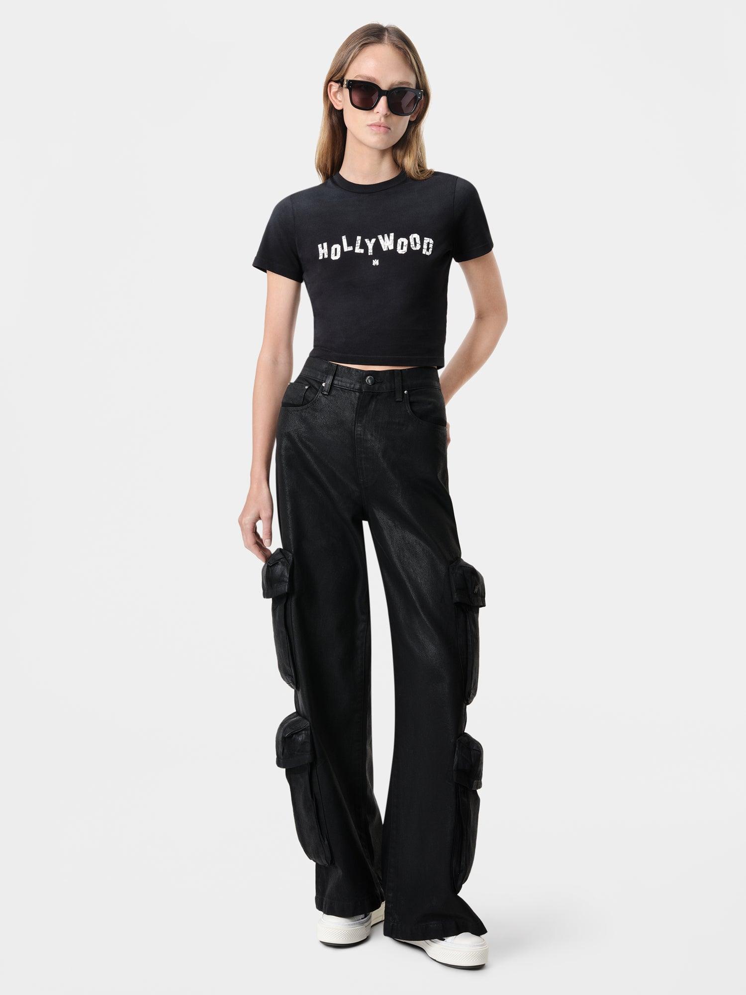 WOMEN - WOMEN'S HOLLYWOOD BABY TEE - Faded Black Female Product Image