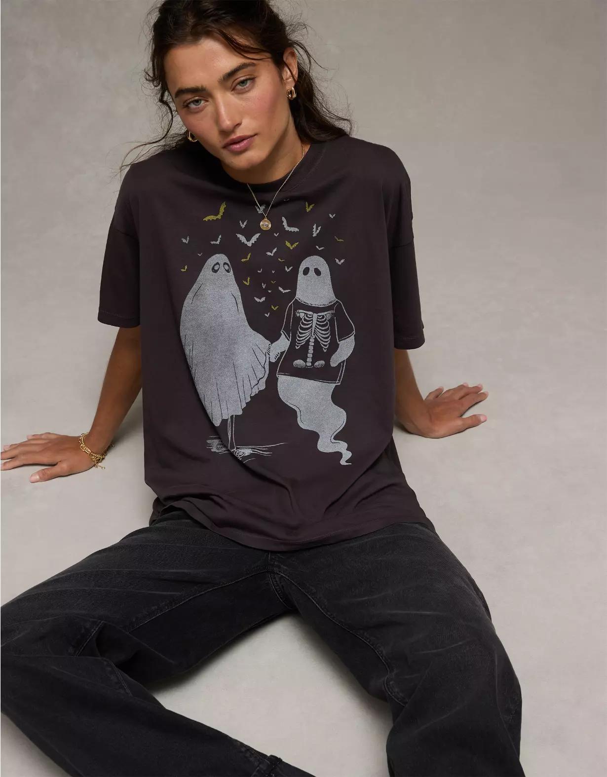 AE Oversized Halloween Graphic T-Shirt Product Image