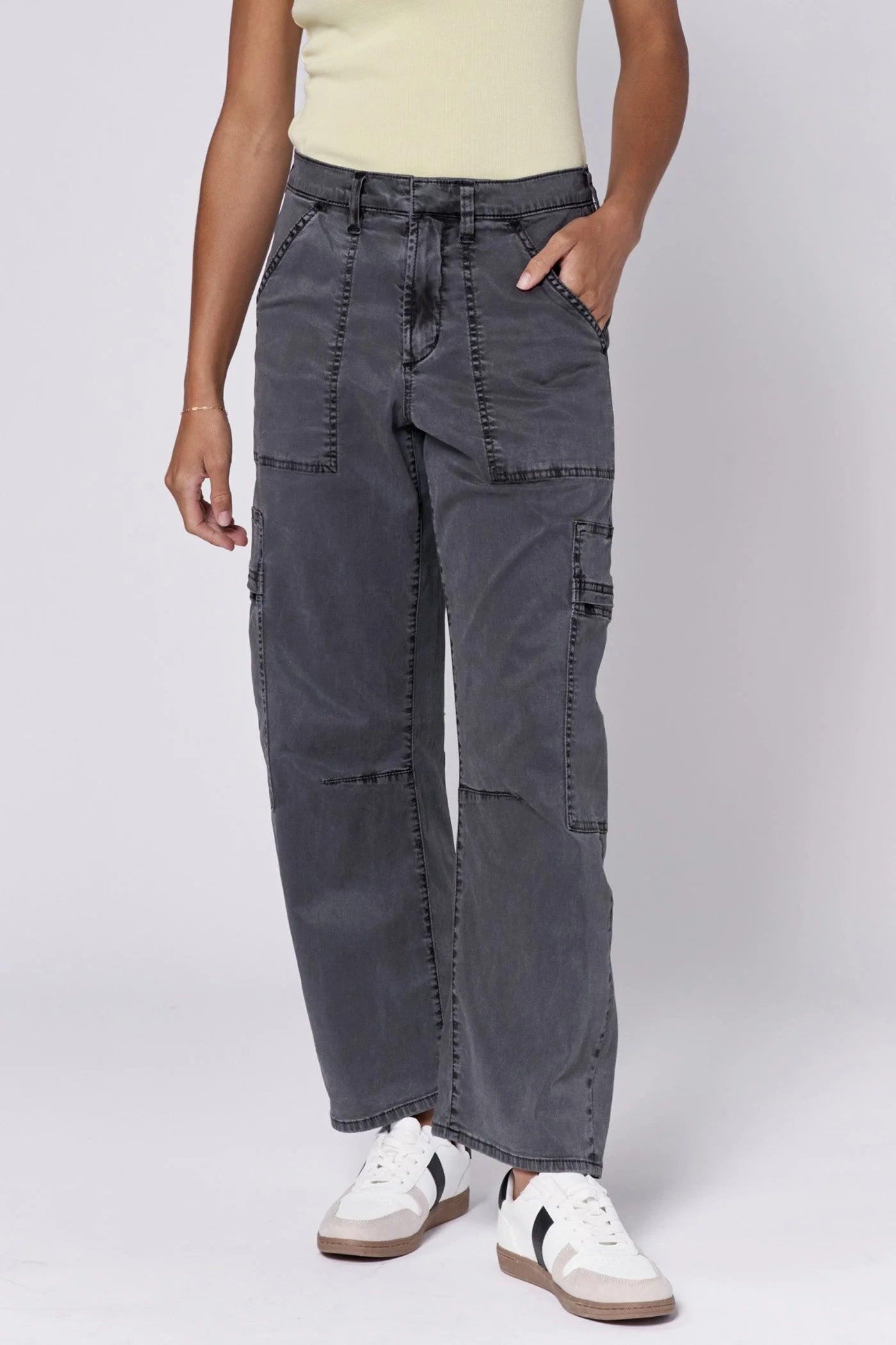 Lasso High Rise Cropped Baggy Fit Pants Product Image