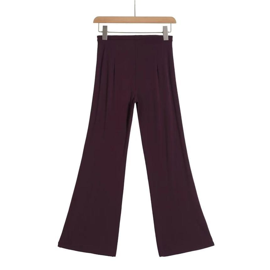 High Rise Plain Flared Pants Product Image