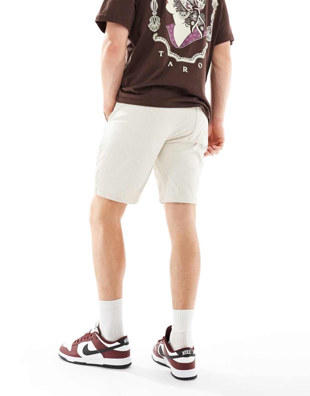 ONLY & SONS cord shorts in beige Product Image