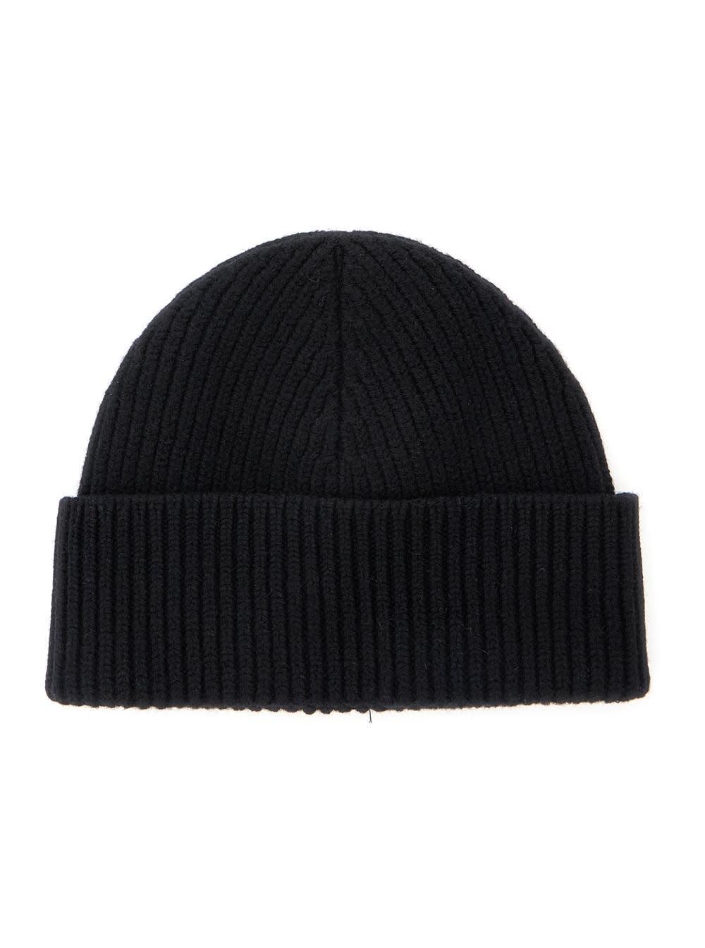 AMI ALEXANDRE MATTIUSSI Ami Paris Ami De Coeur Black Wool Hat Men Product Image