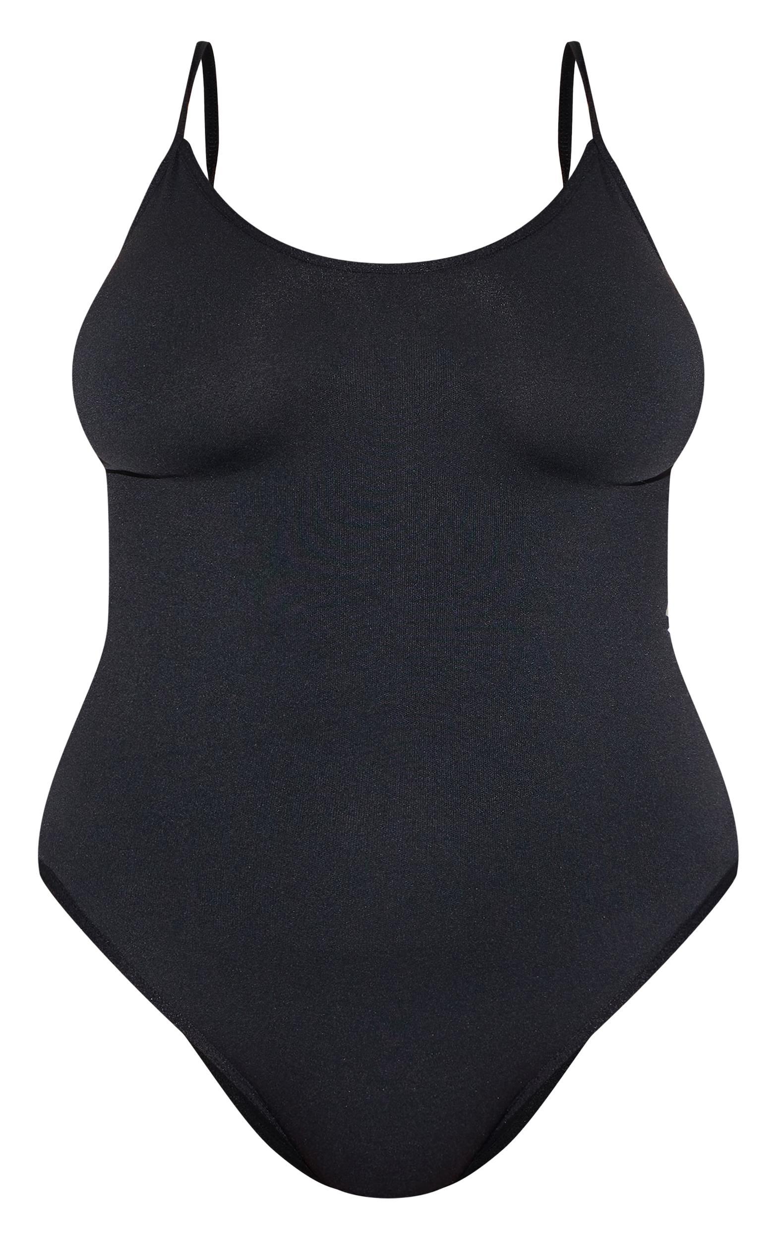 Black Seam Cupped Detail Bodysuit Product Image