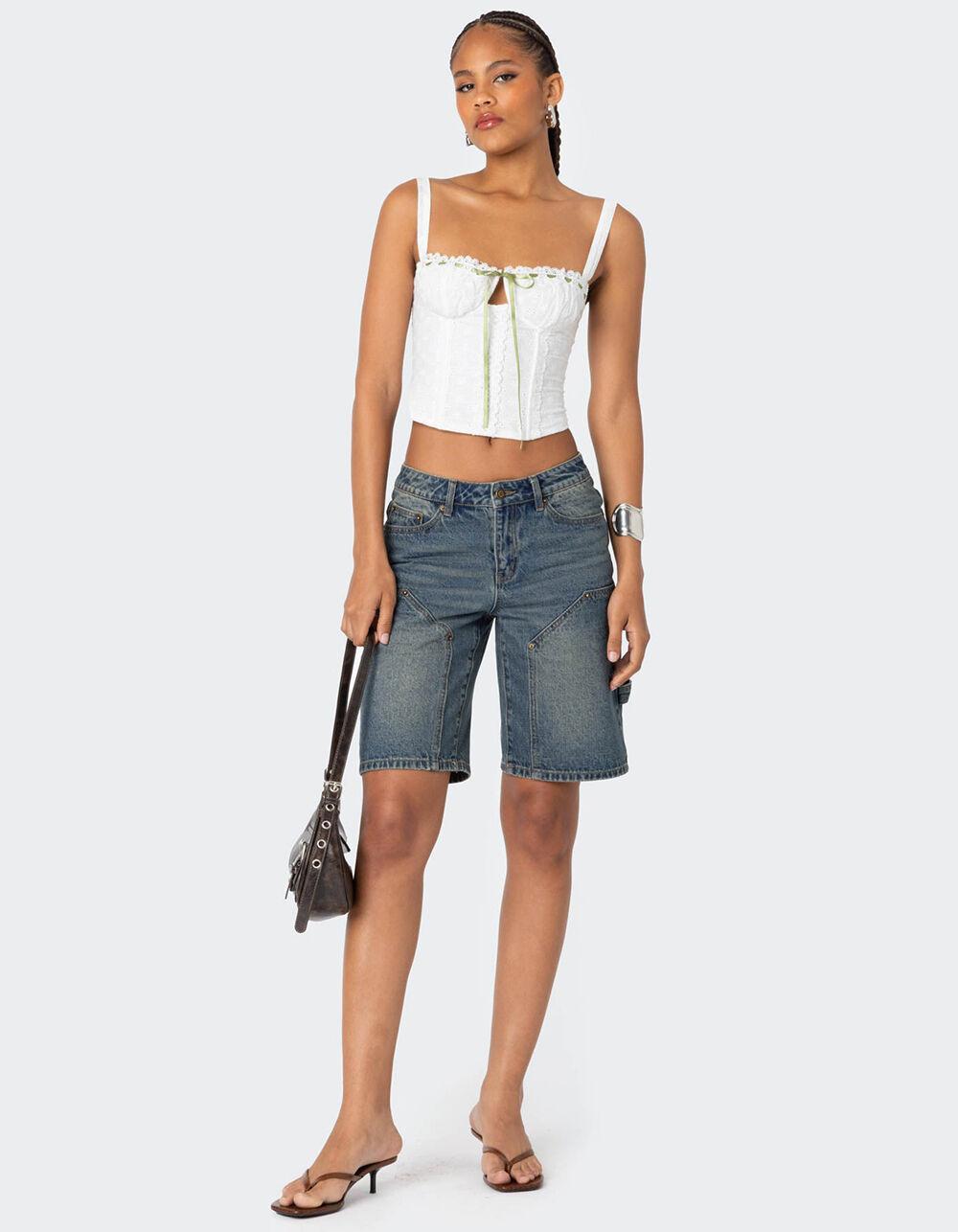 EDIKTED Carpenter Denim Bermuda Shorts Product Image
