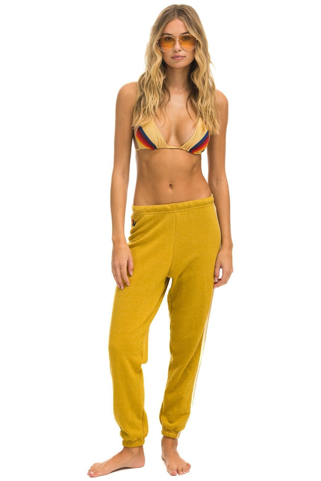 5 STRIPE SWEATPANTS - KHAKI // TAN Female Product Image