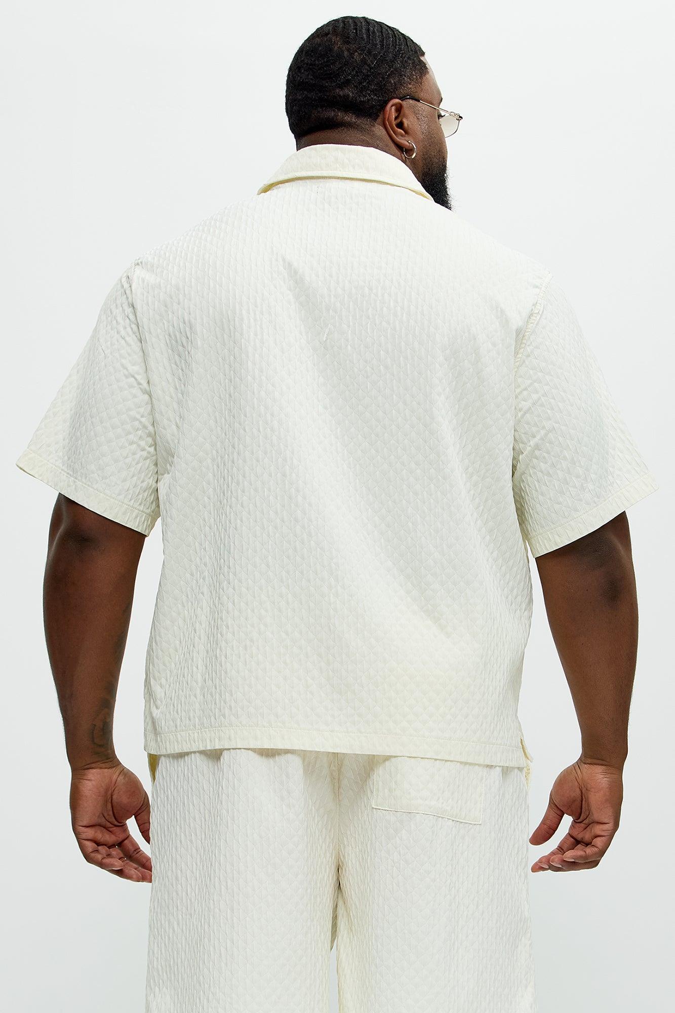 Mounce Textured Button Up Shirt - Off White Product Image