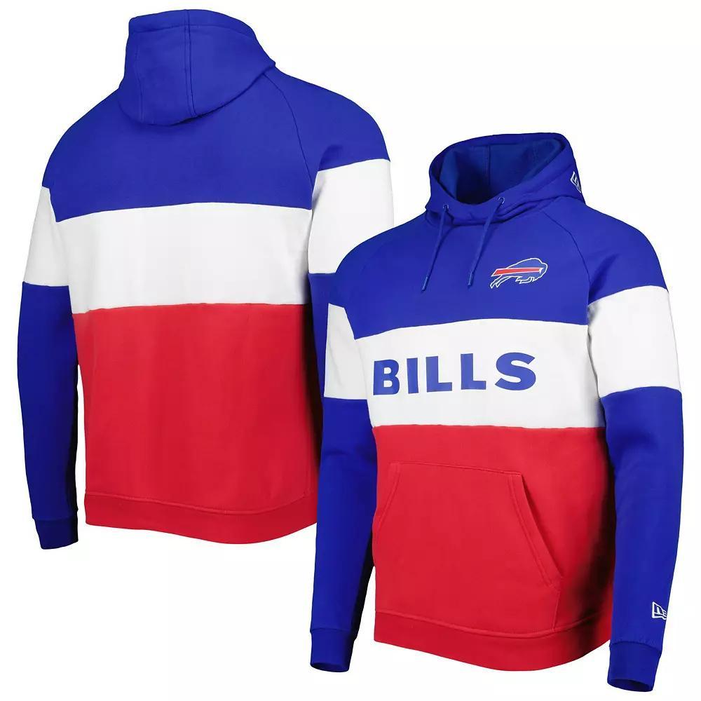Mens New Era Buffalo Bills Colorblock Current Pullover Hoodie Product Image