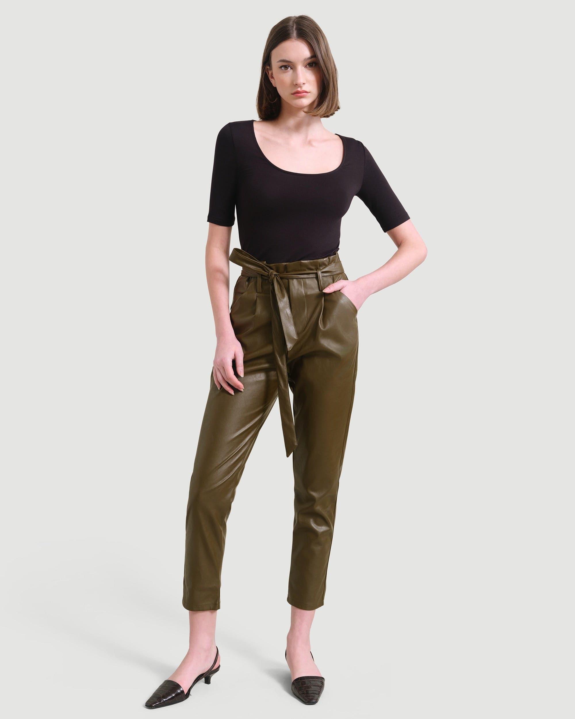 Bethany Paperbag Vegan Leather Trousers Product Image