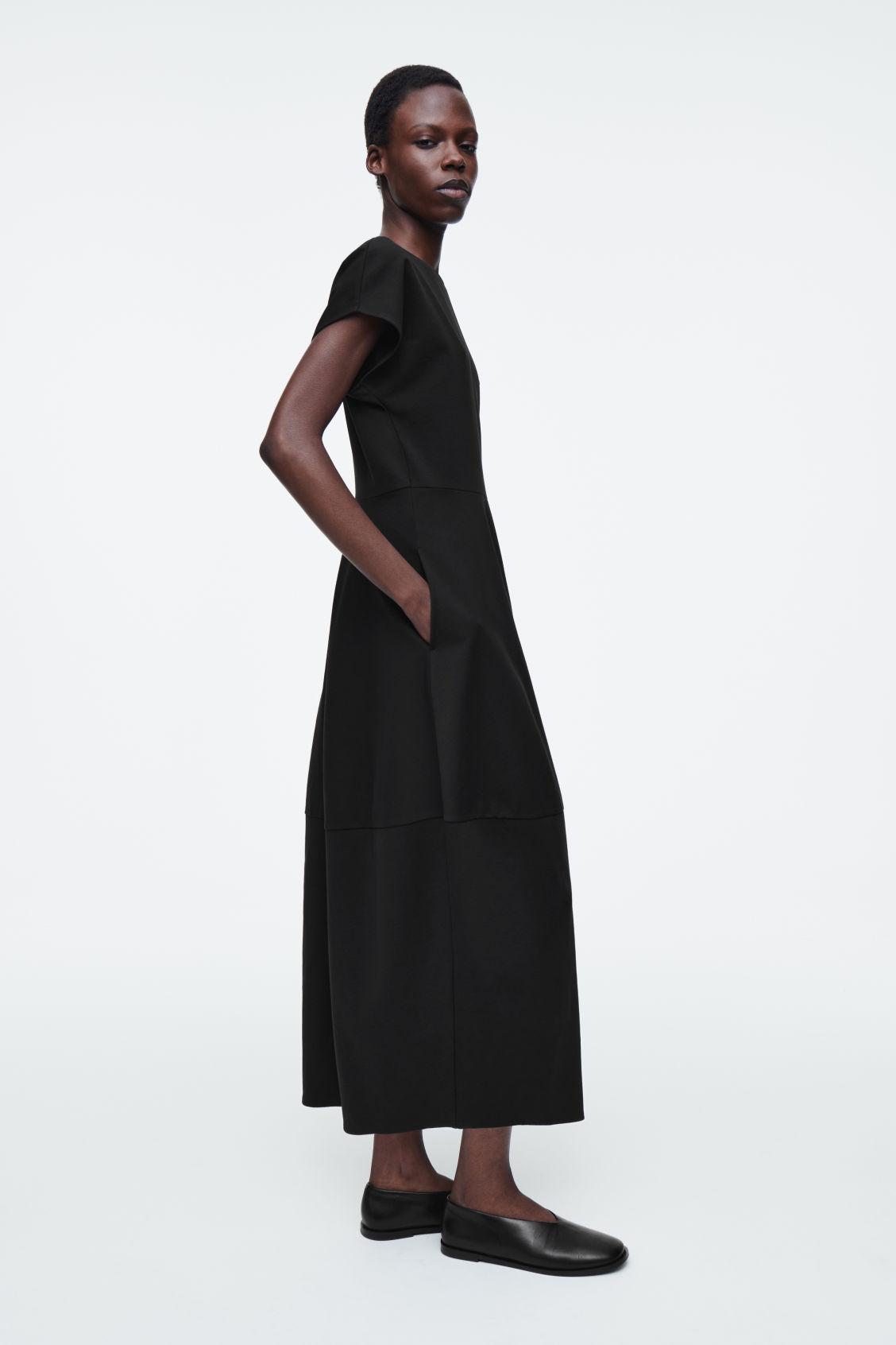 SCULPTED COTTON MIDI DRESS Product Image