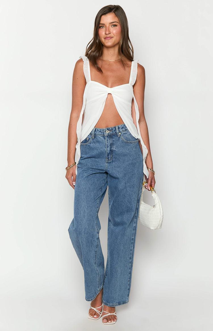 Caspian White Chiffon Top Product Image