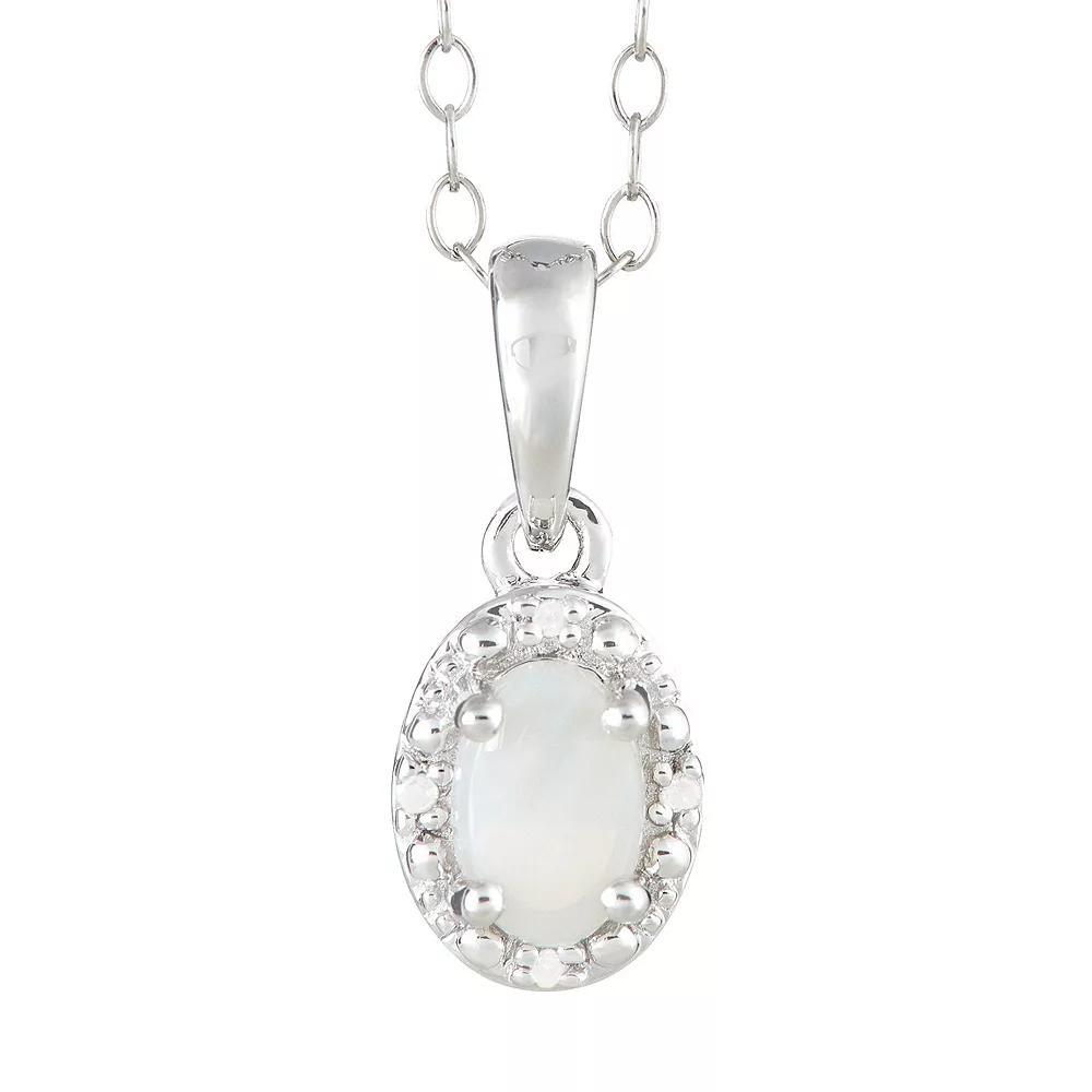 Celebration Gems Sterling Silver Gemstone & Diamond Accent Pendant Necklace, Womens Purple Product Image