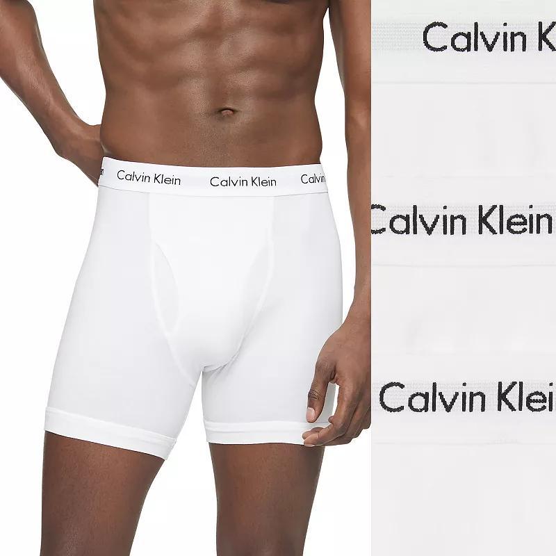 Men's Calvin Klein 3-pack Cotton Stretch Boxer Briefs, Size: Large, Black Product Image