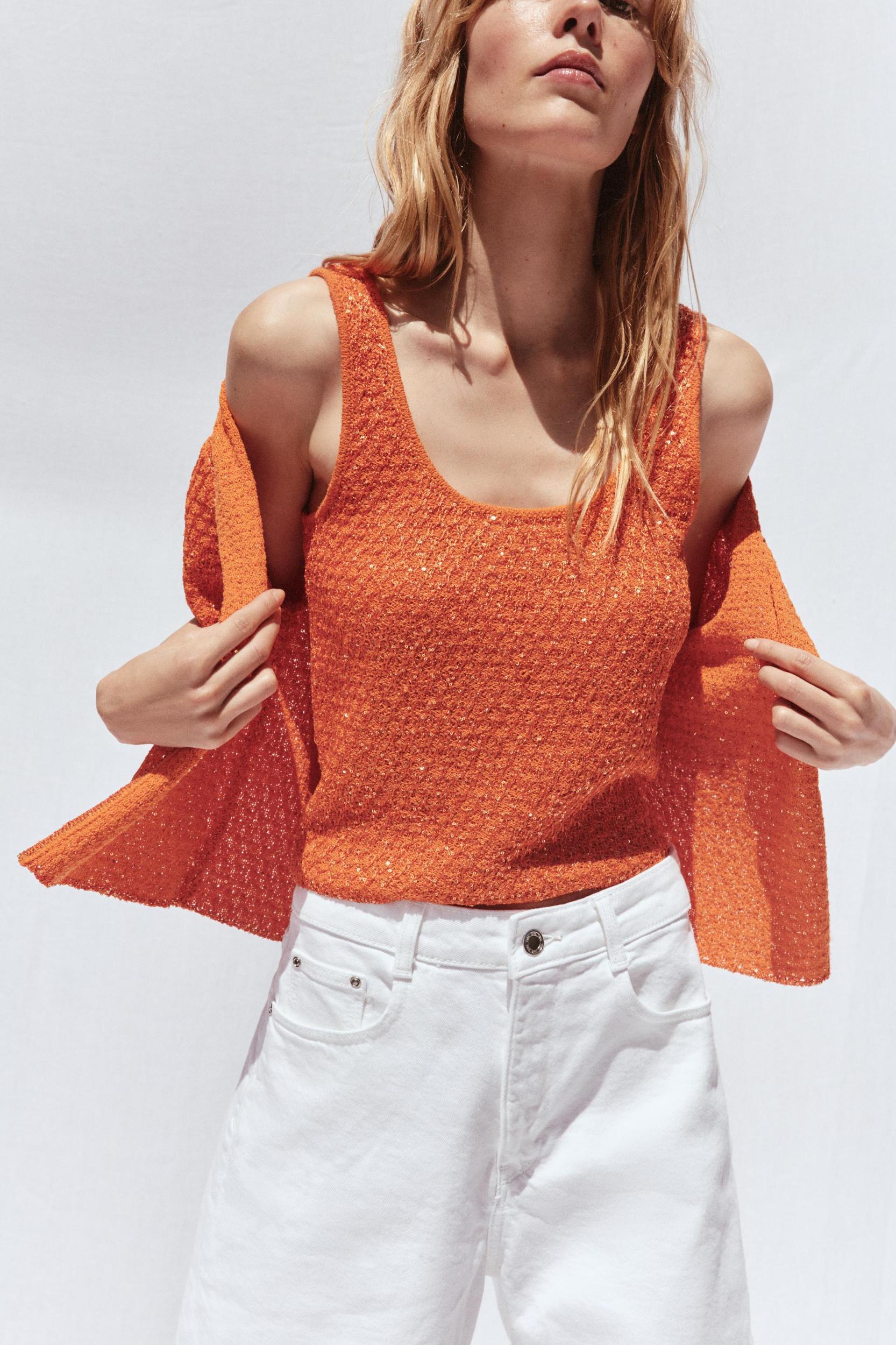 SEQUIN KNIT TOP Product Image